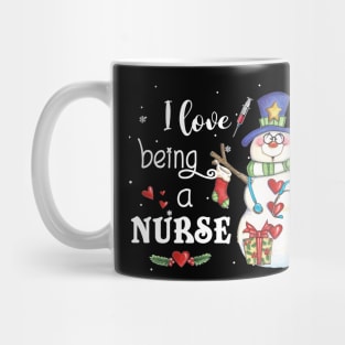 I Love Being A Nurse Christmas Mug